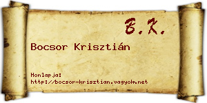 Bocsor Krisztián névjegykártya