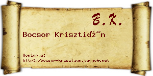 Bocsor Krisztián névjegykártya